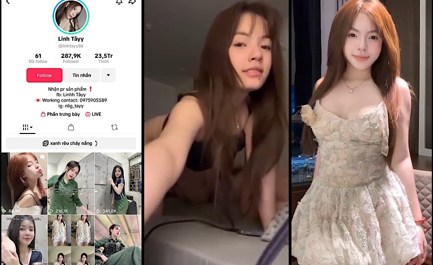 [Hot Scandal] Hot tiktoker 300k FL Linh Tây lộ clip với anh người yêu gầy gầy mà buồi to . Em nó người nhỏ mà vú to vãi cả đái Part 1